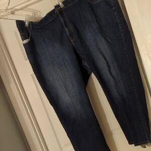 Catherines Women's Dark Blue Right Fit Moderately Curvy Straight Leg Jeans